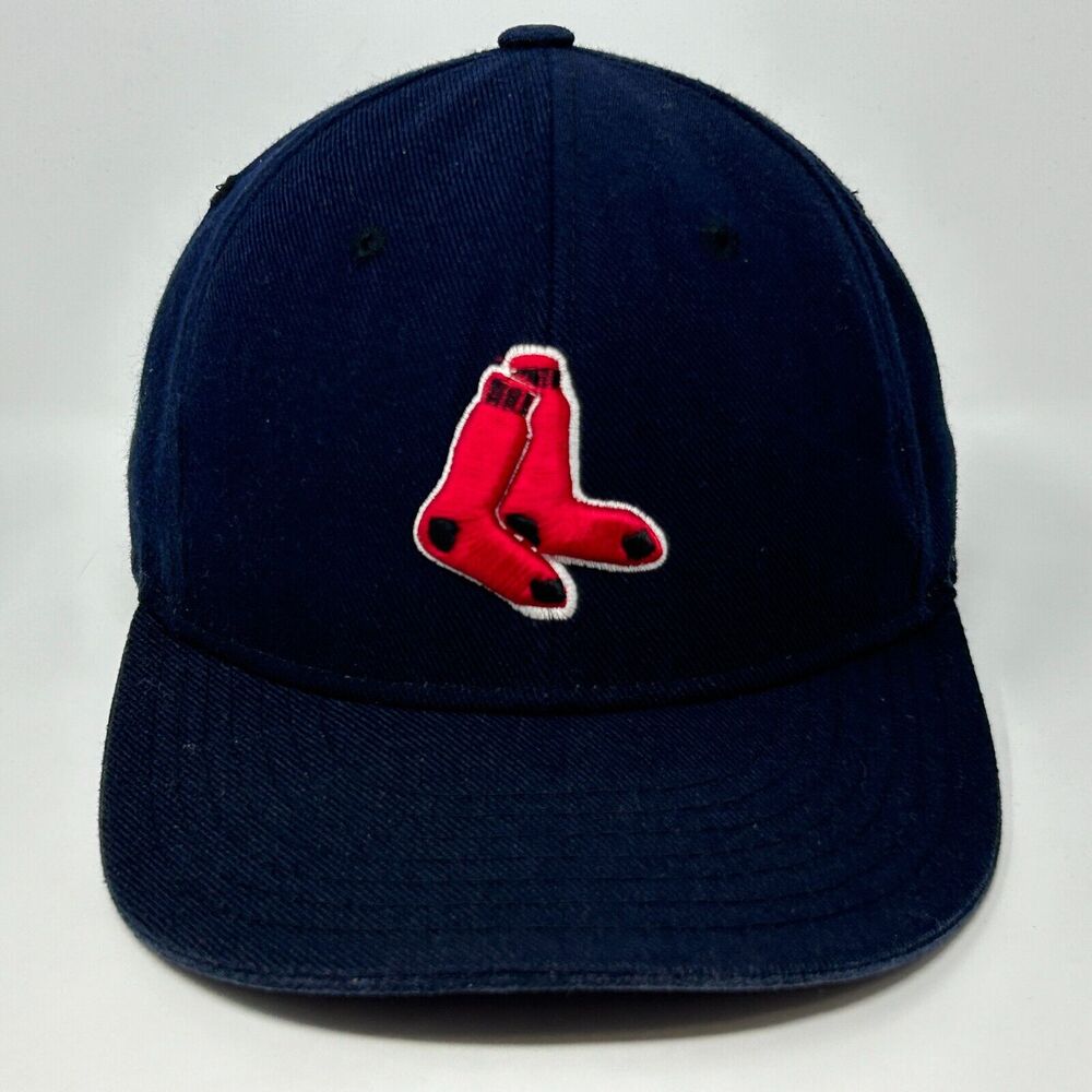 Boston Red Sox Hat Baseball Cap Blue MLB Hat Land 6 Panel Fitted 7 1/8